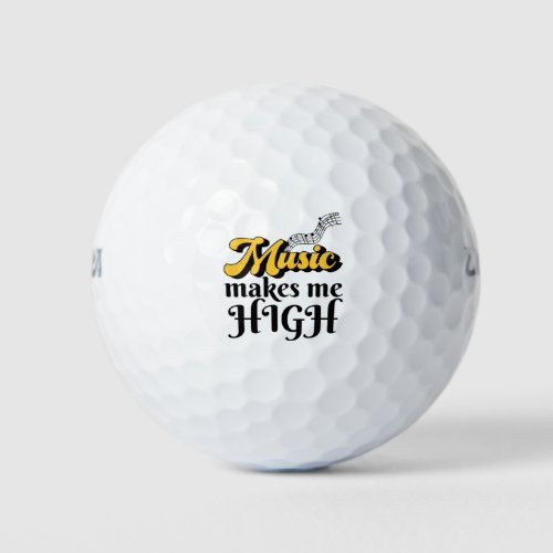 Music Makes Me High Golf Balls