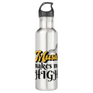 Music Makes Me High Stainless Steel Water Bottle