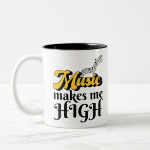 Music Makes Me High Two-Tone Coffee Mug