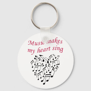 Music Makes My Heart Sing Keychain