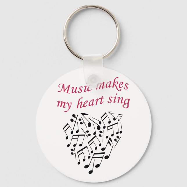 Music Makes My Heart Sing Keychain (Front)