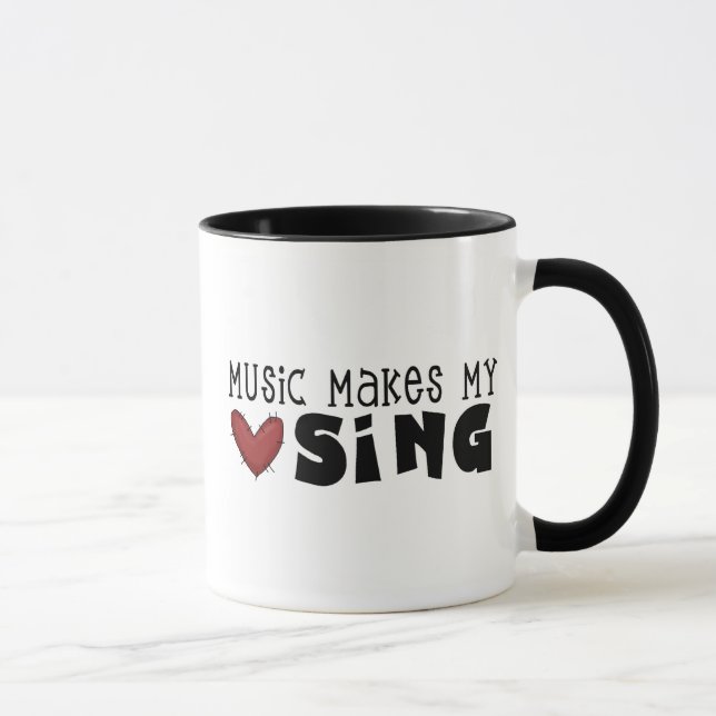Music Makes My Heart Sing Tshirts and Gifts Mug (Right)