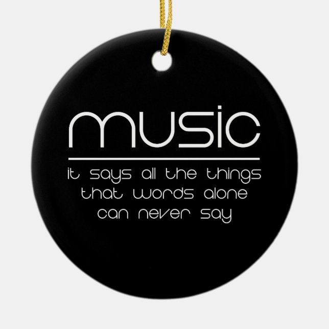 Music Makes My World Go Round Ceramic Ornament (Front)