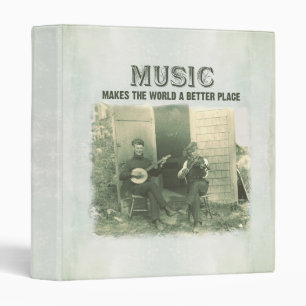 Music makes the world a better place vintage photo binder