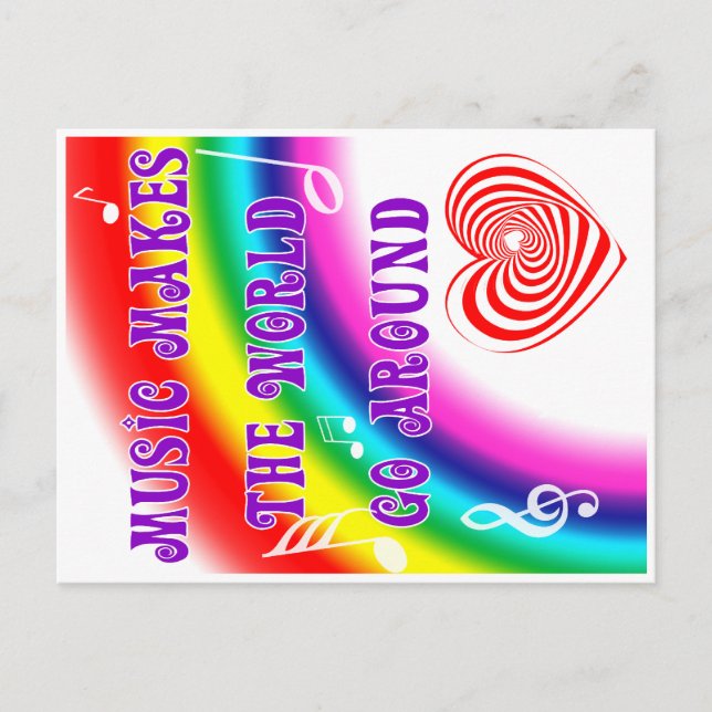 Music Makes the World Go Round Postcard (Front)