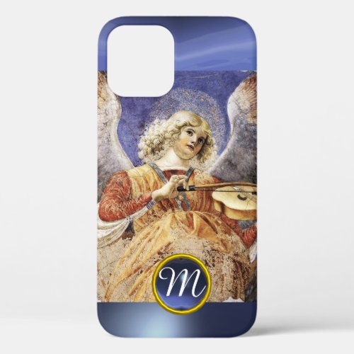 MUSIC MAKING ANGEL  Blue Sapphire Monogram iPhone 12 Case