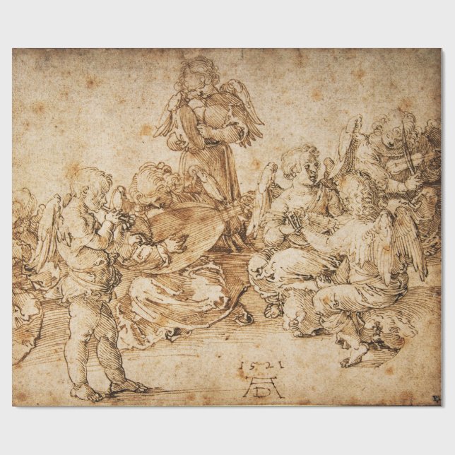 Music Making Angels by Albrecht Durer Wrapping Paper (Flat)