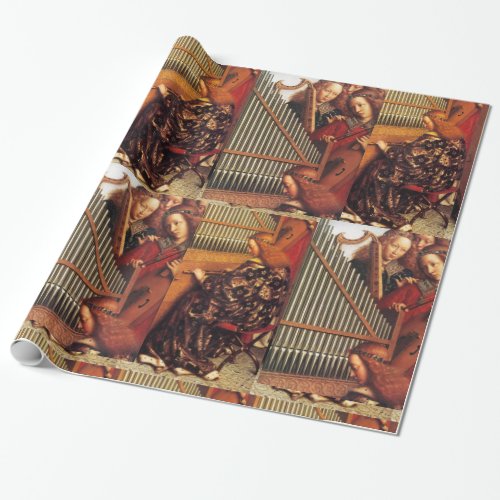 MUSIC MAKING ANGELS CHRISTMAS PARCHMENT WRAPPING PAPER
