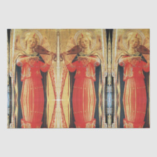 MUSIC MAKING ANGELS IN RED AND GOLD Christmas Tissue Paper