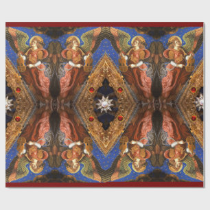 MUSIC MAKING ANGELS WITH A VIELLE Christmas Wrapping Paper