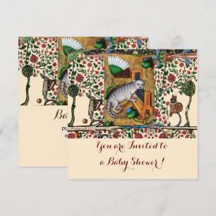 MUSIC MAKING ANIMALS CAT PLAYING ORGAN Baby Shower Invitation
