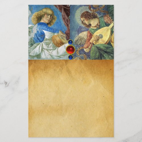 MUSIC MAKING CHRISTMAS ANGELS Parchment Stationery