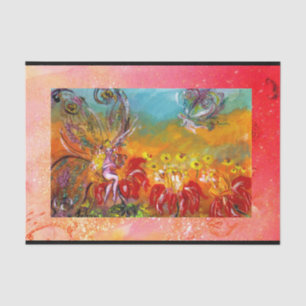 MUSIC MAKING FLOWER FAIRY Floral Fantasy Pink Tissue Paper