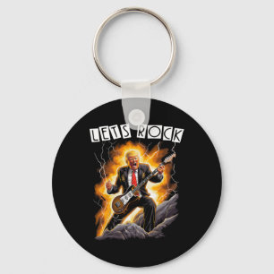 Music Mania Funny Donald Trump Playing Guitar - Me Keychain