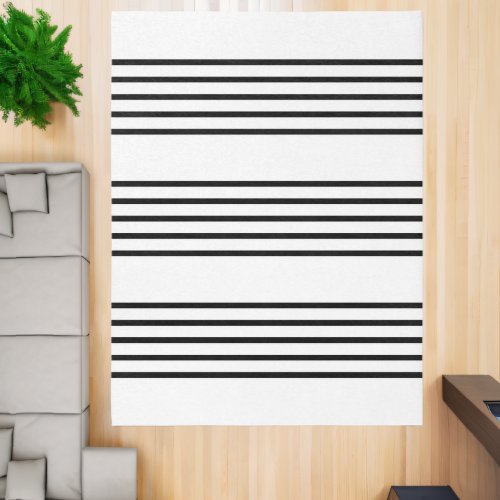 Music Manuscript Lines Geometric Stripe Patterned Rug