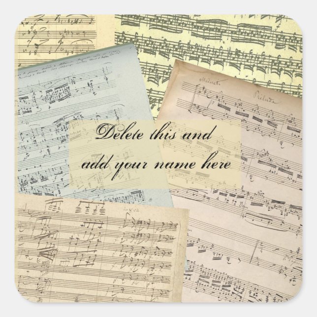 Music Manuscript Name Sticker (Front)