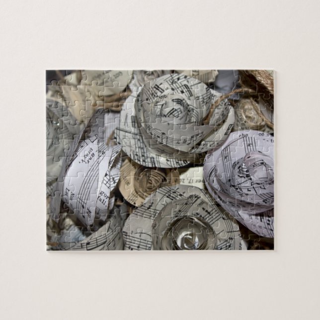 Music Manuscript Paper Roses Jigsaw Puzzle (Horizontal)