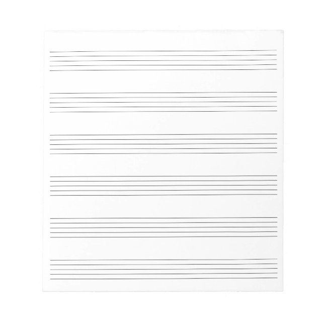 Music Manuscript Paper with 6 Blank Staves Notepad (Front)