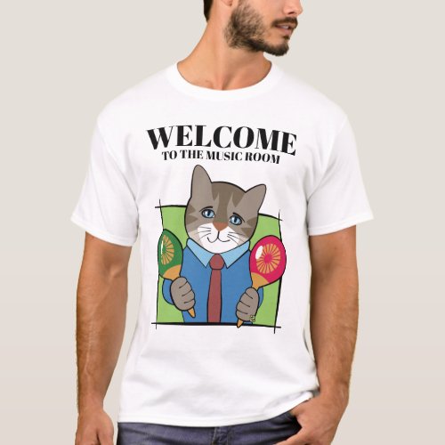 Music Maracas Boy Cat T_Shirt