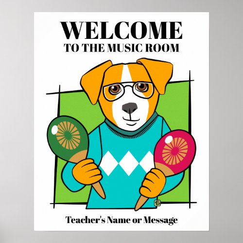 Music Maracas Dog Poster