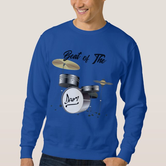 Music Mashup Beat of the Drum blue sweatshirt (Front)