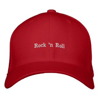 Music Mashup rock n roll red Embroidered Hat
