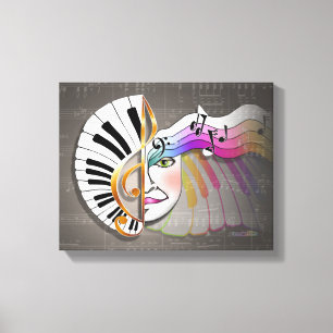 MUSIC MASK Gallery Wrapped Canvas Print