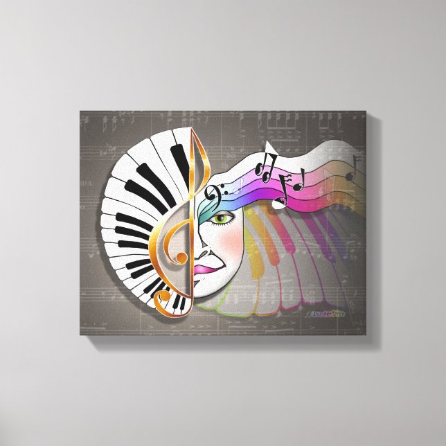 MUSIC MASK Gallery Wrapped Canvas Print (Front)