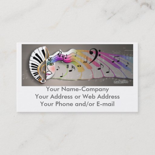 Customizable Music Mask MUG, Your Name-CompanyYour Address o... Business Card