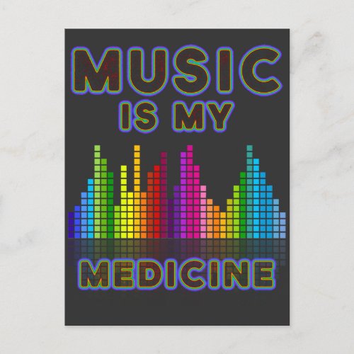 Music Medicine Colorful Equalizer DJ Bass Lover Postcard