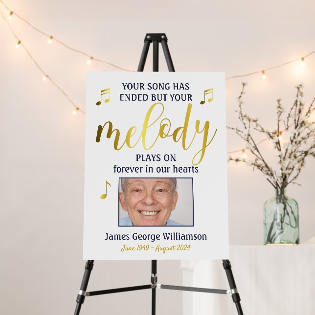 Music Melody Funeral Celebration Of Life Foam Board (In Situ (Stand))
