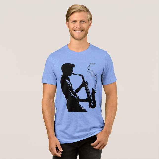music mens tshirts soul saxophone player (Front Full)