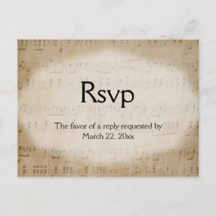 Music Menu RSVP Postcard