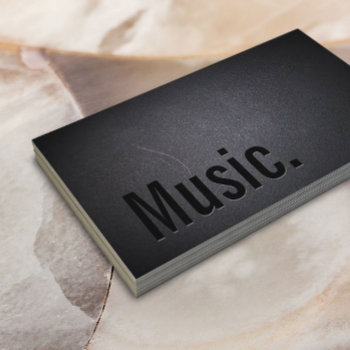 Music Minimalist Bold Text Dark Business Card by cardfactory at Zazzle