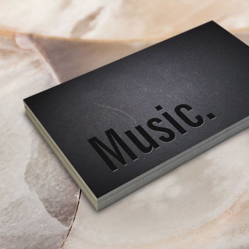 Customizable Music Minimalist Bold Text Dark Business Card