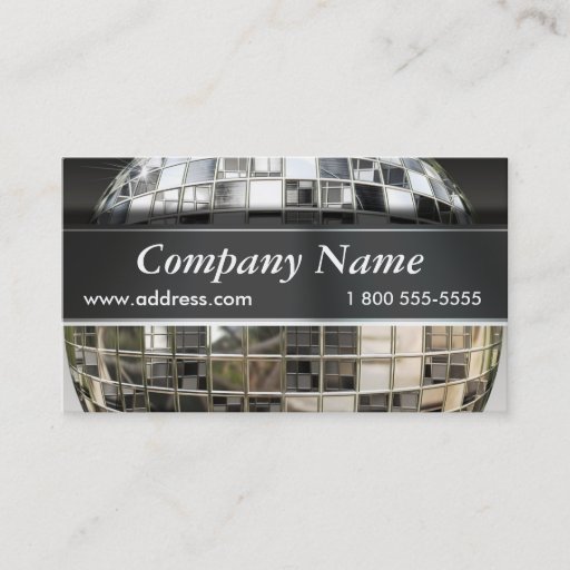 Customizable Music Mirrorball Business Cards