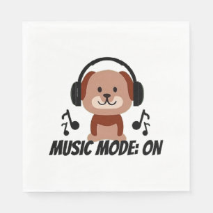 Music Mode ON – Chill Dog Cartoon Vibes Napkins