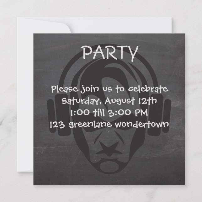 Music modern DJ EDM party invitation (Front)