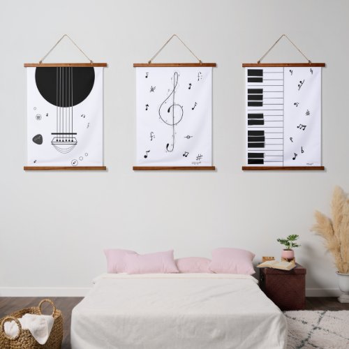 Music Modern Minimalist Fine Art Hanging Tapestry