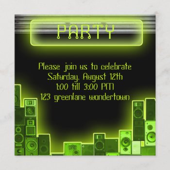 Music Modern Party Invitation by johan555 at Zazzle