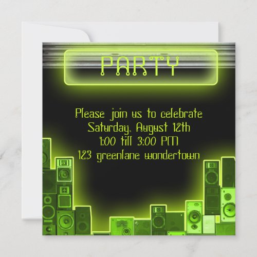 Music modern party invitation