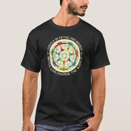 Music Modes Chart and Circle of Fifths T_Shirt
