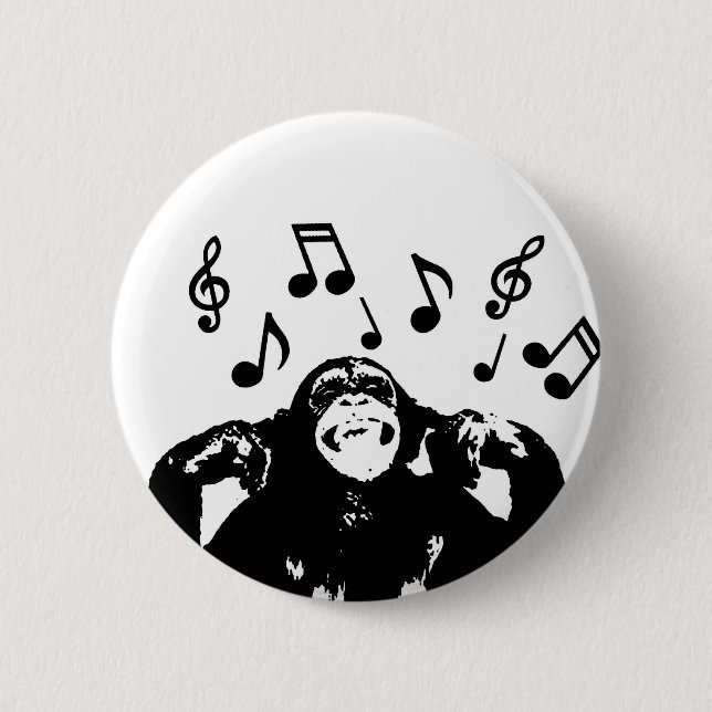music monkeymonkey pinback button (Front)