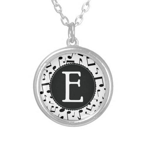 Music Monogram Letter E Gift Necklace