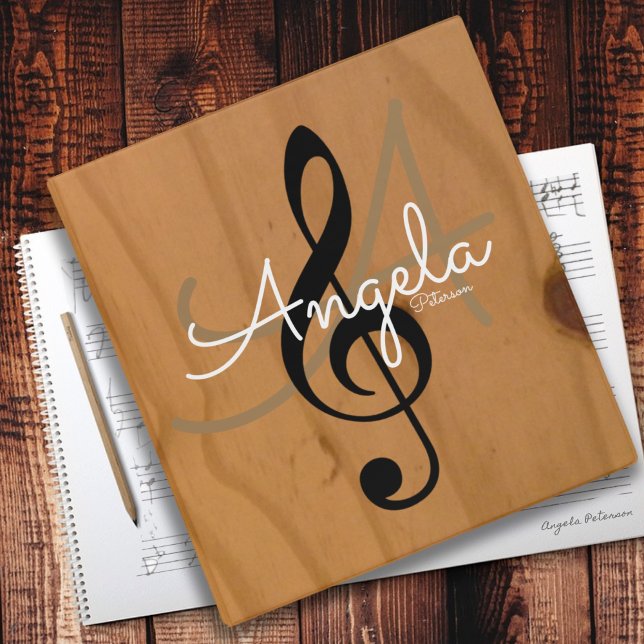 Music Monogram on image of wood, my songs Binder (Creator Uploaded)