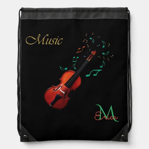 Music Monogram Violin and Music Notes Backpack