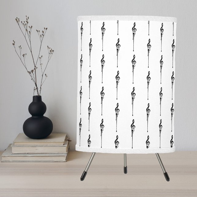 Music Motif Melting Treble Clef Black and White Lamp Shade (Creator Uploaded)