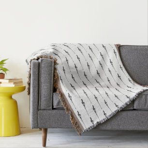 Music Motif Melting Treble Clef Black and White Throw Blanket