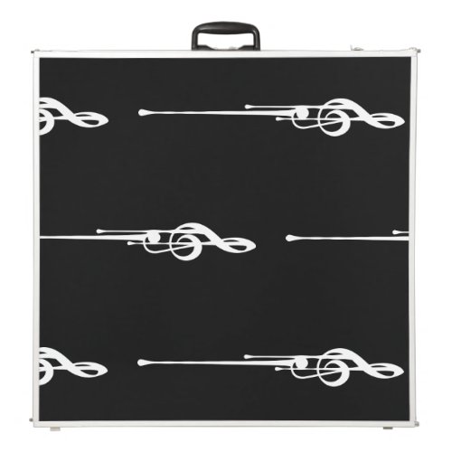 Music Motif Melting Treble Clef White and Black Beer Pong Table