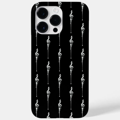 Music Motif Melting Treble Clef White and Black Case_Mate iPhone 14 Pro Max Case